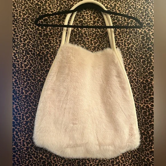 Victoria's Secret Cream Faux Fur Tote - Picture 3 of 3